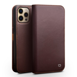 Coque en cuir Horizontal horizontal de Qialino avec support et portefeuille pour iPhone 13 Pro Max (Brown) SQ404B615-20