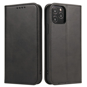 Texture de mollet Horizontal Horizontal Horizontal Boîtier avec porte-cartes et portefeuille pour iPhone 13 Pro Max (Noir) SH204A91-20