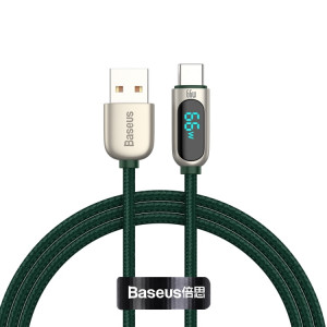 BASEUS CASX020006 66W USB à USB-C / Type-C Données numériques Câble de chargement rapide, Longueur du câble: 1M (vert foncé) SB501B438-20