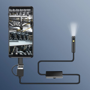 An100 3 en 1 IP68 Étanche USB-C / Type-C + micro USB + Caméras USB Endoscope Didital industriel avec 9 LED, système de support Android, diamètre de la lentille: 5.5mm, longueur: 2 m câble souple SH03021270-20