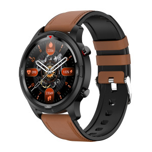 Tw26 1,28 pouce IPS Touch Smreat IP67 Imperméable Smart Watch, Support Surveillance du sommeil / Surveillance de la fréquence cardiaque / Mode double Appel / Sang Oxygène Surveillance, Style: Bracelet en cuir (brun) SH201A39-20