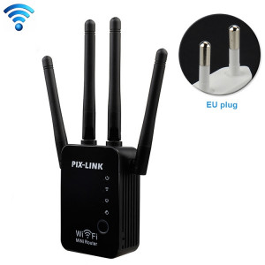 Répéteur de routeur WiFi intelligent sans fil avec 4 antennes WiFi, spécification de prise: prise UE (noire) SH301A806-20