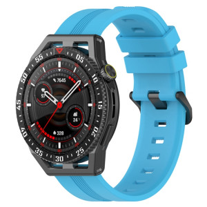 Pour Coros Apex 46mm/Apex Pro/Ticwatch Pro 3 Bracelet de montre en silicone de couleur unie verticale de 22mm (bleu ciel) SH501I1337-20