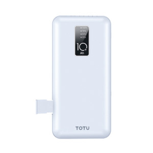 TOTU CPBL-06 Banque d'alimentation polyvalente série II 10 000 mAh avec câble de charge et support (blanc) ST802B942-20
