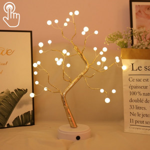 36 LED Pearl Tree Lampe de table en fil de cuivre Décoration créative Veilleuse à commande tactile (lumière blanche chaude) SH40011121-20