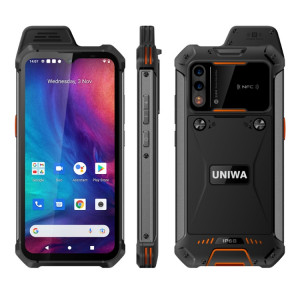 Téléphone robuste UNIWA W888 HD+, 4 Go + 64 Go, 6,3 pouces Android 11 Mediatek MT6765 Helio P35 Octa Core jusqu'à 2,3 GHz, NFC, OTG, réseau : 4G (noir orange) SU901B1018-20