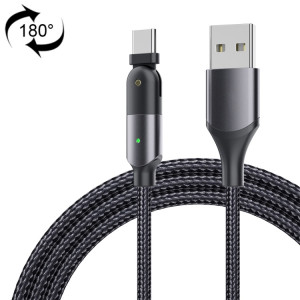 ZFXCT-WY0G 3A USB vers USB-C / Type-C Câble de charge coude rotatif à 180 degrés, longueur: 1,2 m (gris) SH201A430-20