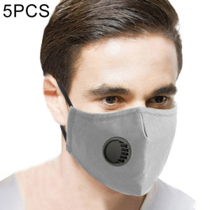 5 PCS pour hommes femmes filtre remplaçable lavable masque respiratoire PM2.5 masque anti-poussière (gris) SH503H1848-20