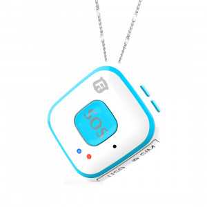 REACHFAR V28 Collier Style GSM Mini LBS WiFi AGPS Tracker SOS Communicateur (Bleu) SR001L771-20