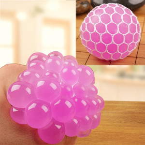 6cm Anti-Stress Visage Reliever Grape Ball Extrusion Humeur Squeeze Relief Sain Drôle Tricky Vent Jouet (Magenta) SH981M1419-20