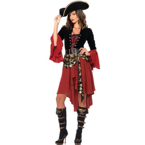Cruel Seas Capitaine Buccaneer Pirate Cosplay Costume Femmes Sexy Halloween Déguisements Vêtements, Poitrine: environ 90cm, Tour de taille: environ 76cm SH35531962-20