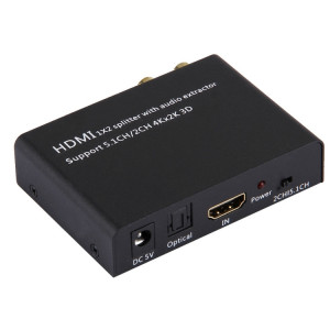 Répartiteur HDMI 1x2 avec extracteur audio, prise en charge 5.1CH / 2CH, 4Kx2K, 3D SH00691216-20
