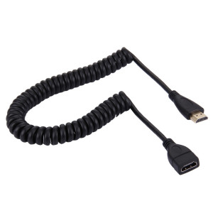 Câble adaptateur enroulé rétractable femelle HDMI 19 broches mâle vers HDMI 19 broches, étirage du câble enroulé à 1,5 m SH00721560-20