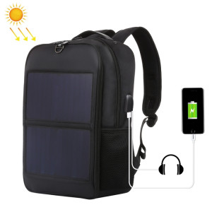 HAWEEL Sac à dos pour ordinateur portable à panneau solaire 14W avec poignée et port de charge USB 5V / 2.1A Max (noir) SH180B777-20