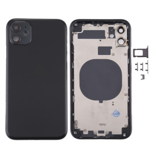 Couvercle arrière du boîtier avec plateau de la carte SIM, touches latérales et objectif de la caméra pour iPhone 11 (noir) SH059B1995-20