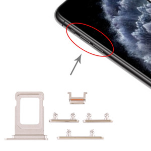 Plateau pour carte SIM + Plateau pour carte SIM + Touche latérale pour iPhone 11 Pro Max / 11 Pro (Blanc) SH013W1316-20