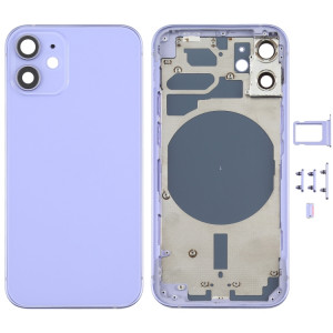 Couvercle de boîtier arrière avec plateau de carte SIM et lentille de la caméra pour iPhone 12 mini (violet) SH45PL1375-20