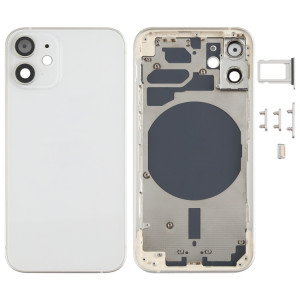 Couvercle de boîtier arrière avec plateau de carte SIM et lentille de caméra pour iPhone 12 mini (noir) SH45WL1085-20