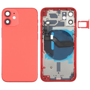 Couverture arrière de la batterie (avec touches latérales et plateau de carte et puissance + volume de câble Flex et module de charge sans fil) pour iPhone 12 mini SH50RL364-20