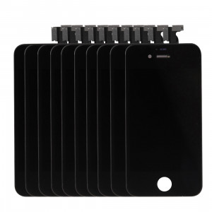 10 PCS iPartsAcheter 3 en 1 pour iPhone 4 (LCD + Frame + Touch Pad) Assemblage de numériseur (Noir) S162BT69-20