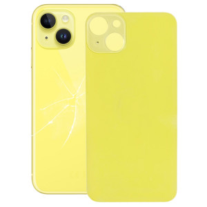 Couvercle de batterie arrière en verre pour grand trou de caméra de remplacement facile pour iPhone 14 (jaune) SH19YL1666-20