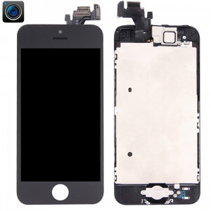 iPartsBuy 4 en 1 pour iPhone 5 (caméra frontale + LCD + cadre + pavé tactile) Assembleur de numériseur (noir) SI000B861-20