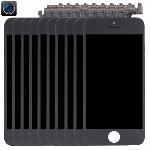10 PCS iPartsAcheter 4 en 1 pour iPhone 5 (caméra frontale + LCD + cadre + pavé tactile) Assembleur de numériseur (noir) S190BT1351-20