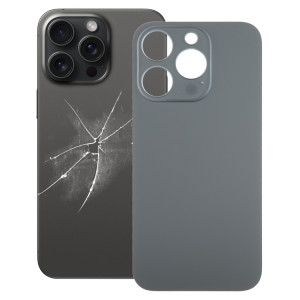 Pour iPhone 15 Pro Remplacement facile Grand trou de caméra Couvercle de batterie arrière en verre (noir) SH44BL1483-20