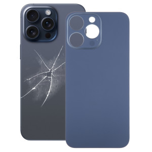 Pour iPhone 15 Pro Max Remplacement facile Grand trou de caméra Couvercle de batterie arrière en verre (bleu) SH45LL1789-20