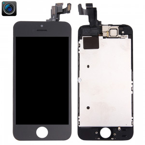 iPartsBuy 4 en 1 pour iPhone 5s (caméra frontale + LCD + cadre + pavé tactile) Assembleur de numériseur (noir) SI002B467-20