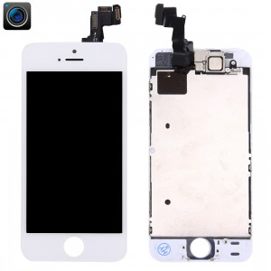 iPartsBuy 4 en 1 pour iPhone 5s (caméra frontale + LCD + cadre + pavé tactile) Assembleur de numériseur (blanc) SI002W478-20