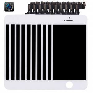 10 PCS iPartsAcheter 4 en 1 pour iPhone 5s (caméra frontale + LCD + cadre + pavé tactile) Assemblage de numériseur (blanc) S192WT1824-20