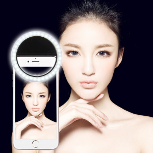 Chargeur Selfie Beauté Lumière, Pour iPhone, Galaxy, Huawei, Xiaomi, LG, HTC et autres téléphones intelligents avec clip réglable et câble USB (Noir) SH394B181-20