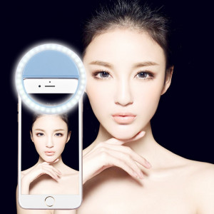 Chargeur Selfie Beauté Lumière, Pour iPhone, Galaxy, Huawei, Xiaomi, LG, HTC et autres téléphones intelligents avec clip réglable et câble USB (Bleu) SH394L1846-20