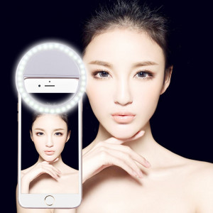 Chargeur Selfie Beauté Lumière, Pour iPhone, Galaxy, Huawei, Xiaomi, LG, HTC et autres téléphones intelligents avec clip réglable et câble USB (Blanc) SH394W1774-20