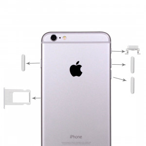iPartsBuy 4 en 1 pour iPhone 6 Plus (plateau de carte + touche de contrôle du volume + bouton d'alimentation + touche de vibreur interrupteur muet) (Gris) SI812H198-20