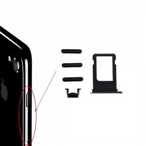 iPartsBuy pour iPhone 7 plateau de carte + touche de contrôle du volume + bouton d'alimentation + touche de vibreur interrupteur muet (noir) SI520B356-20