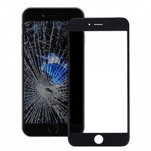 iPartsAcheter pour iPhone 7 Lentille extérieure en verre de l'écran avant avec cadre avant de l'écran LCD et OCA Optically Clear Adhesive (Noir) SI500B1479-20