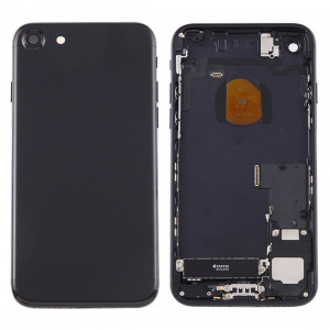 iPartsBuy pour iPhone 7 couvercle de la batterie arrière avec plateau de carte (Jet Black) SI1BBL999-20