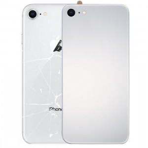 iPartsAcheter pour iPhone 8 Verre Miroir Surface Batterie Couverture Arrière (Argent) SI66SL1036-20