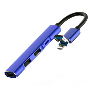 Station d'accueil multifonction 4 en 1 8 broches/USB vers Type-C / 2 ports USB / 8 broches HUB (bleu) SH241L1377-20