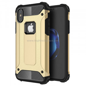 Pour iPhone X Magic Armour TPU + boîtier combiné pour PC (Gold) SP440J7-20