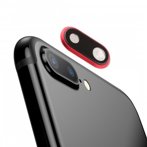 Lunette arrière pour appareil photo avec cache-objectif pour iPhone 8 Plus (rouge) SH185R1829-20