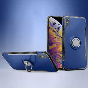 Étui de protection magnétique 360 ​​degrés bague de rotation pour iPhone XS Max (bleu) SH577L1732-20
