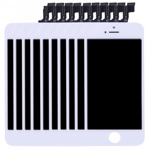 10 PCS iPartsAcheter 3 en 1 pour iPhone SE (LCD + Frame + Touch Pad) Assemblage de numériseur (Blanc) S102WT192-20