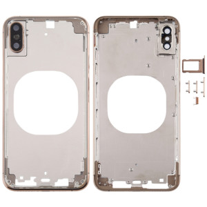 Coque arrière transparente avec objectif de caméra, plateau de carte SIM et touches latérales pour iPhone XS Max (or) SH667J1747-20