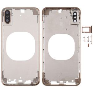 Cache arrière transparent avec objectif de caméra, plateau de carte SIM et touches latérales pour iPhone XS (or) SH288J1659-20