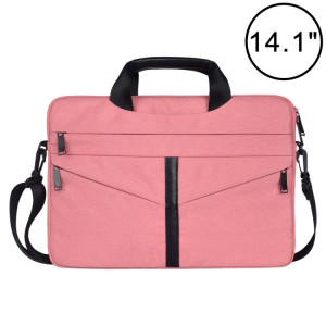 14,1 pouces respirant sac à bandoulière pour ordinateur portable ordinateur de poche zippé poche sac à bandoulière avec bandoulière (rose) SH701F1241-20