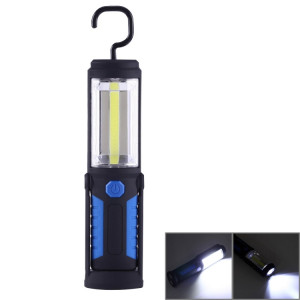 Lampe de travail étanche à la torche à lumière blanche LED PR5W-1 5W COB + 1W F8 IP43 Lampe de travail portable à secours multifonctions USB 400 LM avec crochet pivotant magnétique et 360 degrés (bleue) SH042L252-20