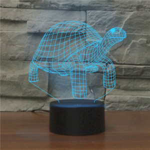 Lumière de nuit décorative créative 3D LED de base noire de tortue, USB avec la version de bouton tactile SH62001444-20